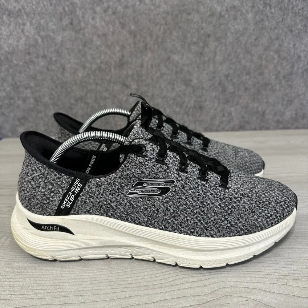 Skechers Arch Fit 2.0 Look Ahead Mens 10 Gray Hands Free Slip-Ins Sneakers